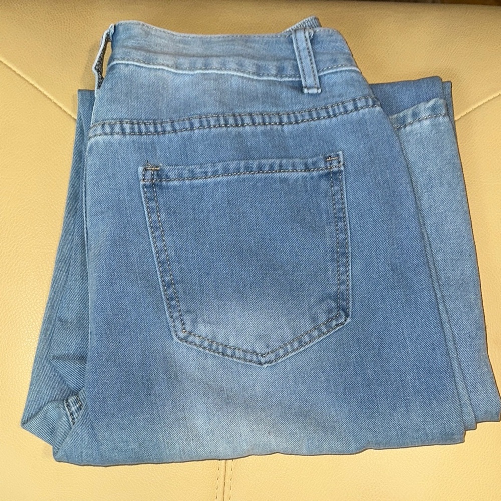 Faded Wide Leg Denim Jean
